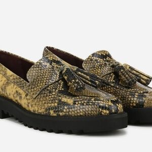 Franco Sarto Green Snake Print Loafers